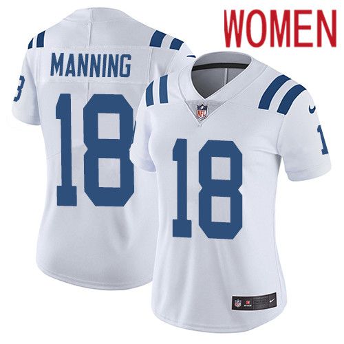 Women Indianapolis Colts #18 Peyton Manning Nike White Vapor Limited NFL Jersey->women nfl jersey->Women Jersey
